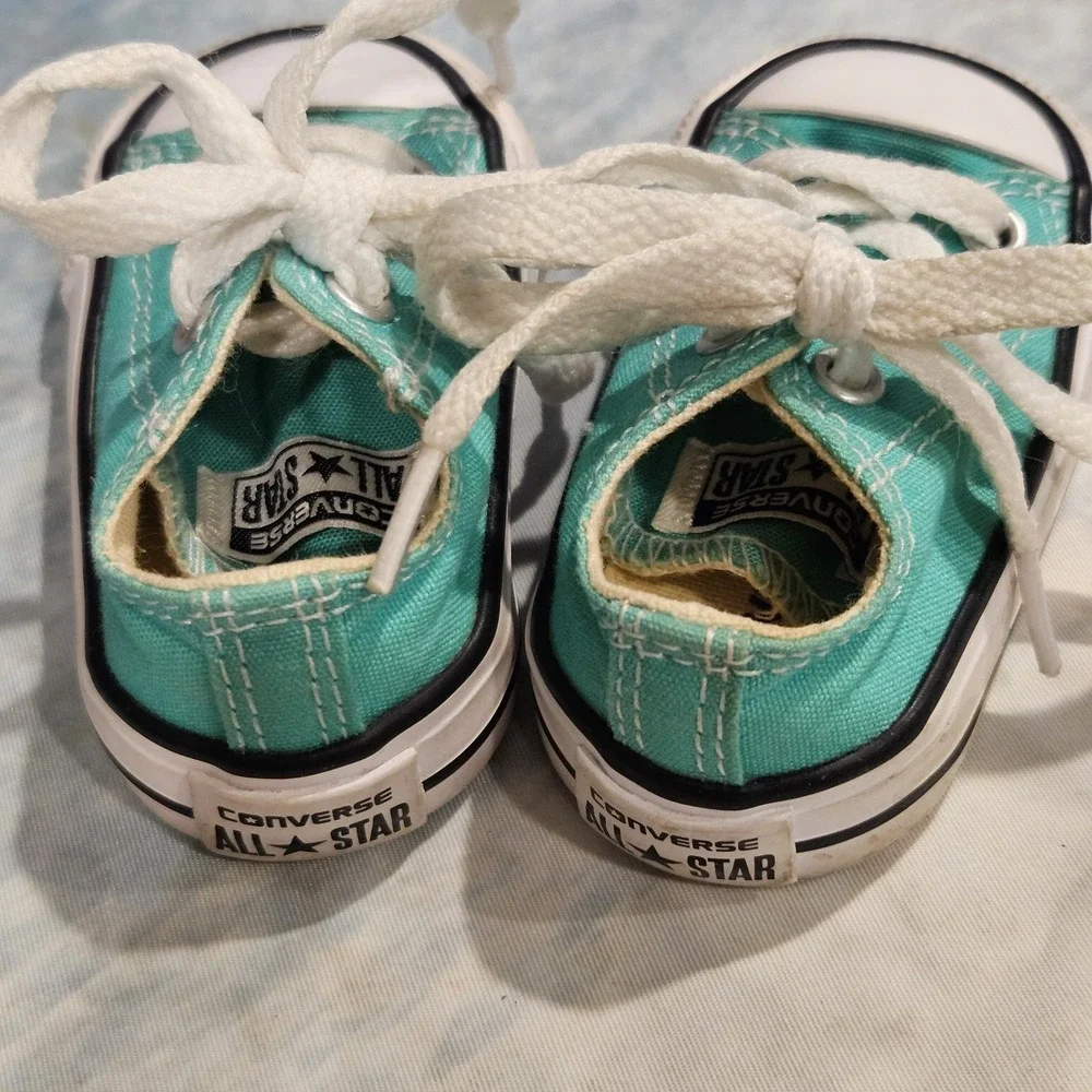 Converse All Star Toddler Teal Low Top Sneakers Baby Size 2 Chuck Taylor